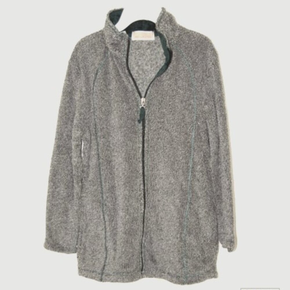 Stan Herman, Size SP, Terry Cloth, Zip Fleece Jacket, Teal Green